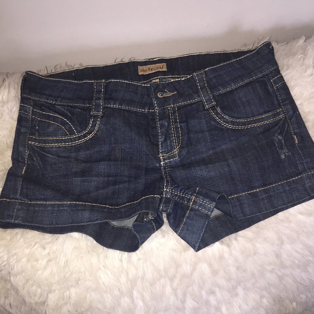 See Thru Soul Jean Shorts